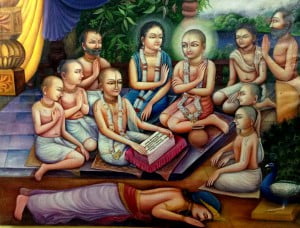 Sri Gadadhara reciting Bhagavatam/copyright Jiva Institute
