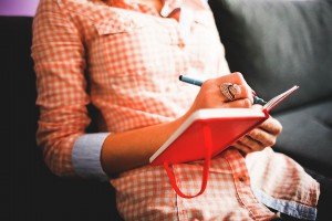 Woman journaling